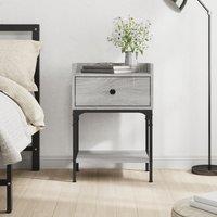 Berkfield Home Bedside Table Grey Sonoma 40.5x31x60 cm Engineered Wood