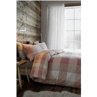 Appletree 'Ashford Check' Brushed 100% Cotton Duvet Cover Set in Natural | Size: King