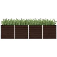 Berkfield Home Garden Raised Bed Brown 320x80x77 cm Galvanised Steel | Size: 320 x 80 x 77 cm