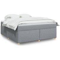 Berkfield Home Box Spring Bed with Mattress Light Grey 180x200 cm Fabric