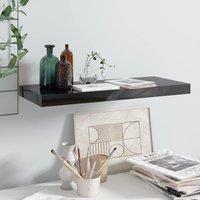 Berkfield Home Floating Wall Shelf High Gloss Black 60x23.5x3.8 cm MDF
