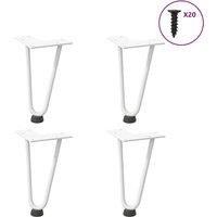Berkfield Home Hairpin Table Legs 4 pcs White 20 cm Solid Steel