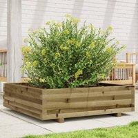 Berkfield Home Garden Planter 90x90x26.5 cm Impregnated Wood Pine in Brown