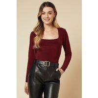 Dorothy Perkins Women's Double Layer Slinky Top in Berry | Size: XL