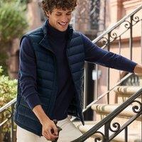 Lands' End Men's Wanderweight Down Ultralight Packable Gilet in Dark Navy | Size: Small