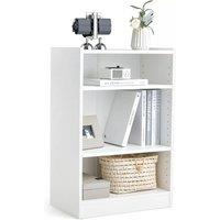 Costway 3-Tier Adjustable Bookcase Bookshelf Modern Display Cabinet w/ Anti-toppling Device in White
