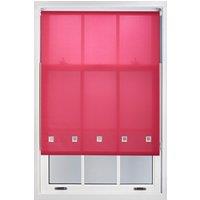 Furnished Daylight Roller Blind with Chrome Square Eyelets - Trimmable Window Shade in Fuchsia | Size: 135 cm width x 210 cm drop