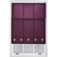 Furnished Daylight Roller Blind with Chrome Square Eyelets - Trimmable Window Shade in Aubergine | Size: 150 cm width x 210 cm drop