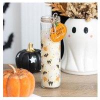 KDMD Sweet & Spooky Print Candy Corn Tube Candle in White