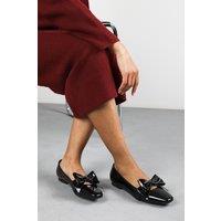 Where's That From Women's Keely' Girl's School Shoe Classic Bow Ballerina in True Black | Size: 3