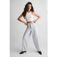 NastyGal Women's The Barrell Leg Jean in Pale Wash | Size: 10