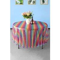 Neel Blue 90 Inch Round Sequin Tablecloth