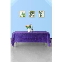 Neel Blue 70x144 Inch Rectangle Sequin Tablecloth in Purple