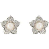 Latelita Women's Forget Me Not Pearl Stud Earrings Silver in White