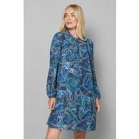 Wallis Women's Petite Animal Button Through Swing Dress in Black | Size: 16