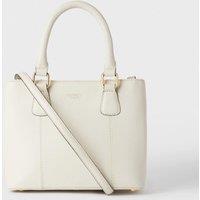 OSPREY LONDON Women's The Adaline Mini Leather Grab Bag in White