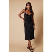 Oasis Women's Occasion Double Jersey Cowl Midi Dress in Black | Size: 8