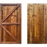 SHEDS AND FENCE LTD Feather Edge Wooden Pedestrian Gate - Garden Entryway Door in Brown