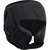 RDX SPORTS RDX T15 Leather X NOIR Head Guard in Black | Size: Small