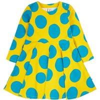 Frugi Girl's Cosy Skater Dress in Yellow | Size: 4-5 Years
