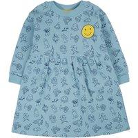 Frugi Girl's Easy On Waffle Dress in Blue | Size: 5-6 Years