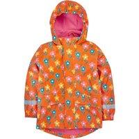 Frugi Girl's Printed Puddle Buster Coat in Orange | Size: 3-4 Years