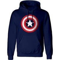 Captain America Men's Shield Hoodie in Navy | Size: 2XL
