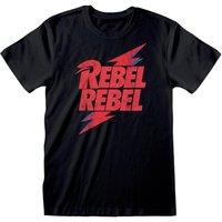 David Bowie Men's Rebel Rebel T-Shirt in Black | Size: Small