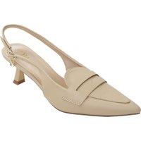 MODISHION Women's Slingback Pointed Closed Toe Heels Pumps in Beige | Size: 5.5
