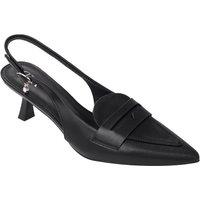 MODISHION Women's Slingback Pointed Closed Toe Heels Pumps in Black | Size: 6.5