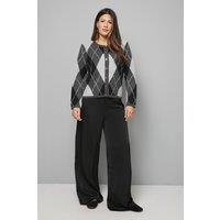 Wallis Women's Argyle Cardigan in Grey | Size: Medium