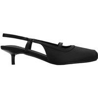 MODISHION Women's Solid Slingback Pumps Low Heels in Black | Size: 7