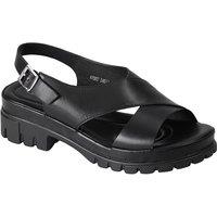 MODISHION Women's Open Toe Heeled Sandals in Black | Size: 6.5