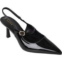 MODISHION Women's Elegant Pointed-Toe Slingback Heels with Adjustable Instep Strap in Black | Size: 6.5