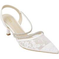 MODISHION Women's Elegant Slingback Stiletto Heels in White | Size: 4.5