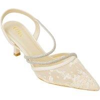 MODISHION Women's Elegant Slingback Stiletto Heels in Beige | Size: 7