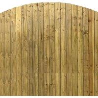 SHEDS AND FENCE LTD Feather Edge Fence Panel with Decorative Dome Top - 6ft x 6ft in Brown
