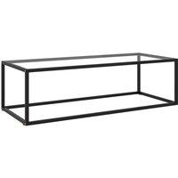 Berkfield Home Coffee Table Black with Tempered Glass 120x50x35 cm | Size: 120 x 50 x 35 cm
