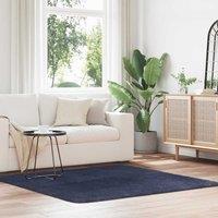 Berkfield Home Shaggy Rug High Pile NAVARRA Navy 160x160 cm Polyester in Blue | Size: Medium