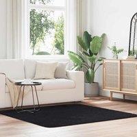 Berkfield Home Shaggy Rug High Pile NAVARRA Black 160x160 cm Polyester | Size: Medium