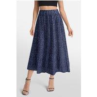 MODISHION Women's High Waist Vacation Polka Dot Skirt in Navy | Size: 2XL