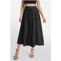 MODISHION Women's High Waist Vacation Polka Dot Skirt in Black | Size: 2XL