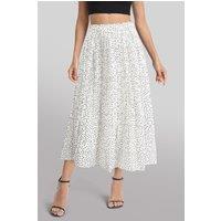 MODISHION Women's High Waist Vacation Polka Dot Skirt in White | Size: 2XL