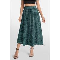 MODISHION Women's High Waist Vacation Polka Dot Skirt in Dark Green | Size: Small