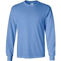 Gildan Men's Plain Crew Neck Ultra Cotton Long Sleeve T-Shirt in Duck Egg Blue | Size: 2XL