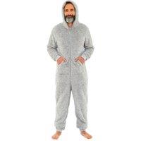 Just Essentials Fluffy Fleece Onesie in Light Grey | Size: Small