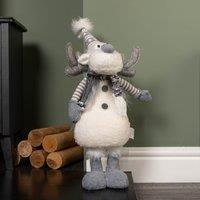 Samuel Alexander 56cm Battery Operated Light up Grey Christmas Standing Reindeer