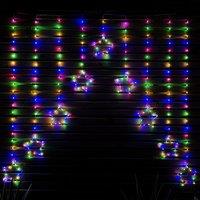 Samuel Alexander 1.2m Light up Star Curtain Christmas Lights with Multi-Coloured LEDs