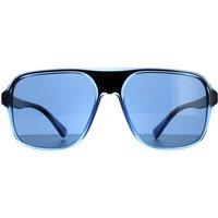 Dolce & Gabbana Men's Square Transparent Blue & Black Dark Blue DG6134 Sunglasses