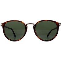 Persol Men's Round Havana Green Sunglasses in Brown